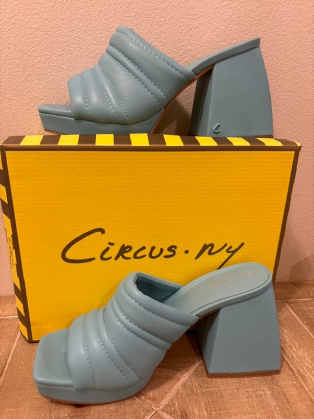NEW Circus NY Marlie Calypso Blue Heeled Sandals Women’s 8 - Picture 5 of 6